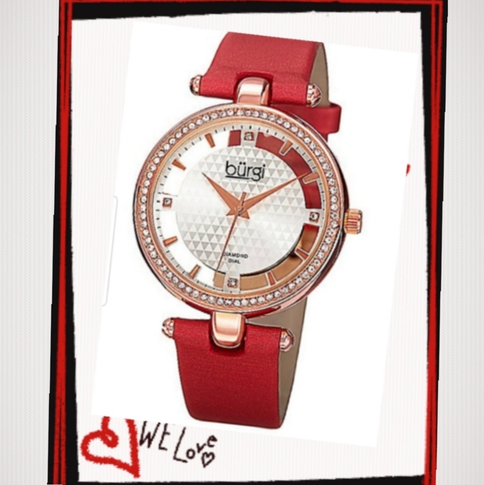 Burgi women's quartz diamond accented watch